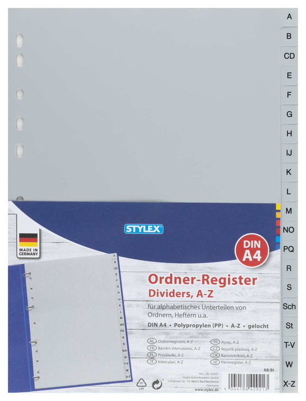 Stylex Ordner-Register, alphabetisch