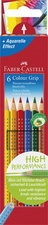 Faber-Castell Dreikant-Buntstifte Colour Grip, 6er Etui