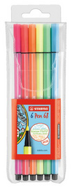 Stabilo Fasermaler Pen 68, neon, 6er Etui